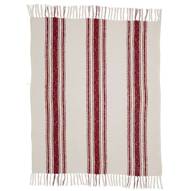 Antique Red Stripe Woven Throw 60